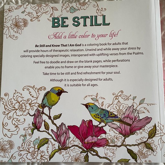 Be Still and Know I am God Adult Coloring Book, New - Picture 2 of 8